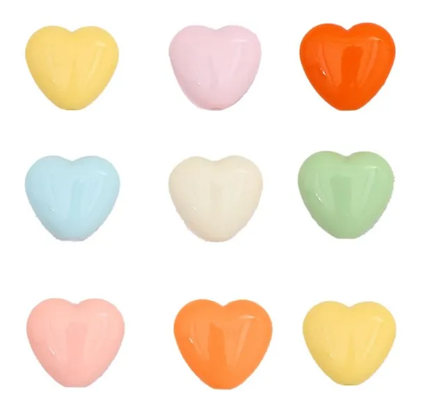 20pcs/lot 17×19mm  Acrylic heart smooth peach beads beaded jewelry hand diy woven bracelet necklace accessories materials