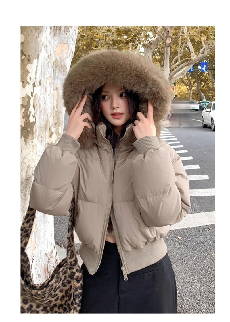 

Парки женские для девочек короткие осенние джинсовые на ощупь на шнуровке укороченные оранжевые эластичные подол разглаживающие полоску хип-хоп уличная одежда для подростков 2025