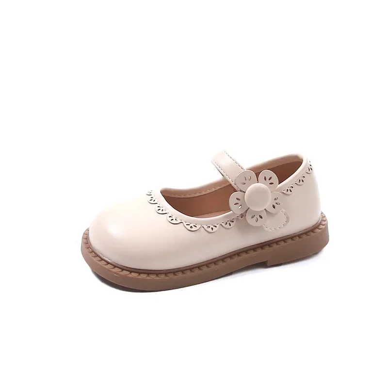

Детская обувь для девочек, весенне-осенняя повседневная кожаная обувь принцессы, элегантные универсальные детские туфли на плоской подошве с рюшами, мягкие