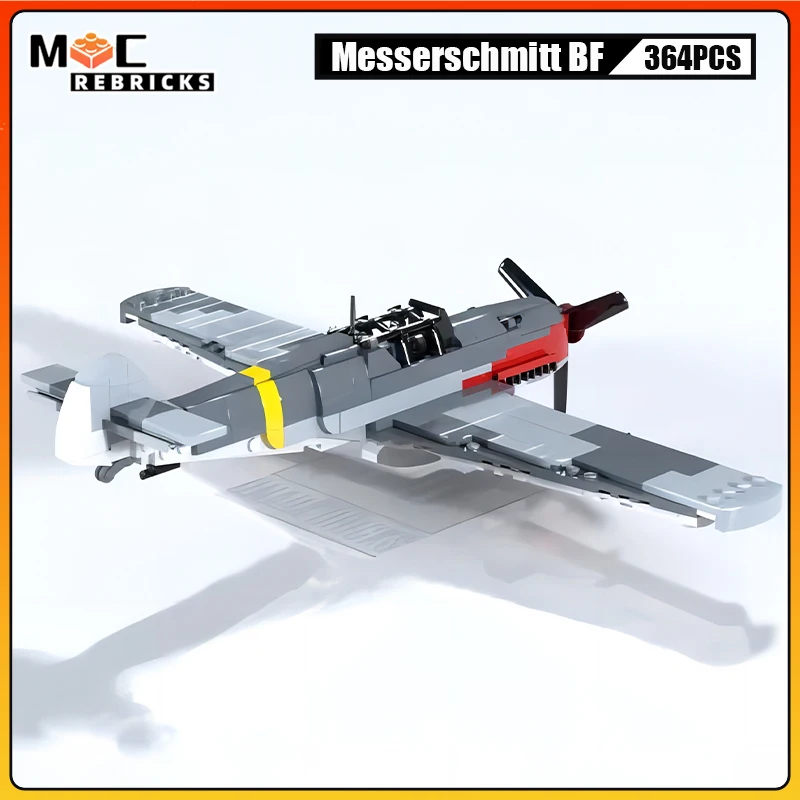 MOC Building Blocks Messerschmitt BF-109T German Military Fighter High-tech Aircraft Model DIY  Creative Kid\'s Bricks Toys Gifts