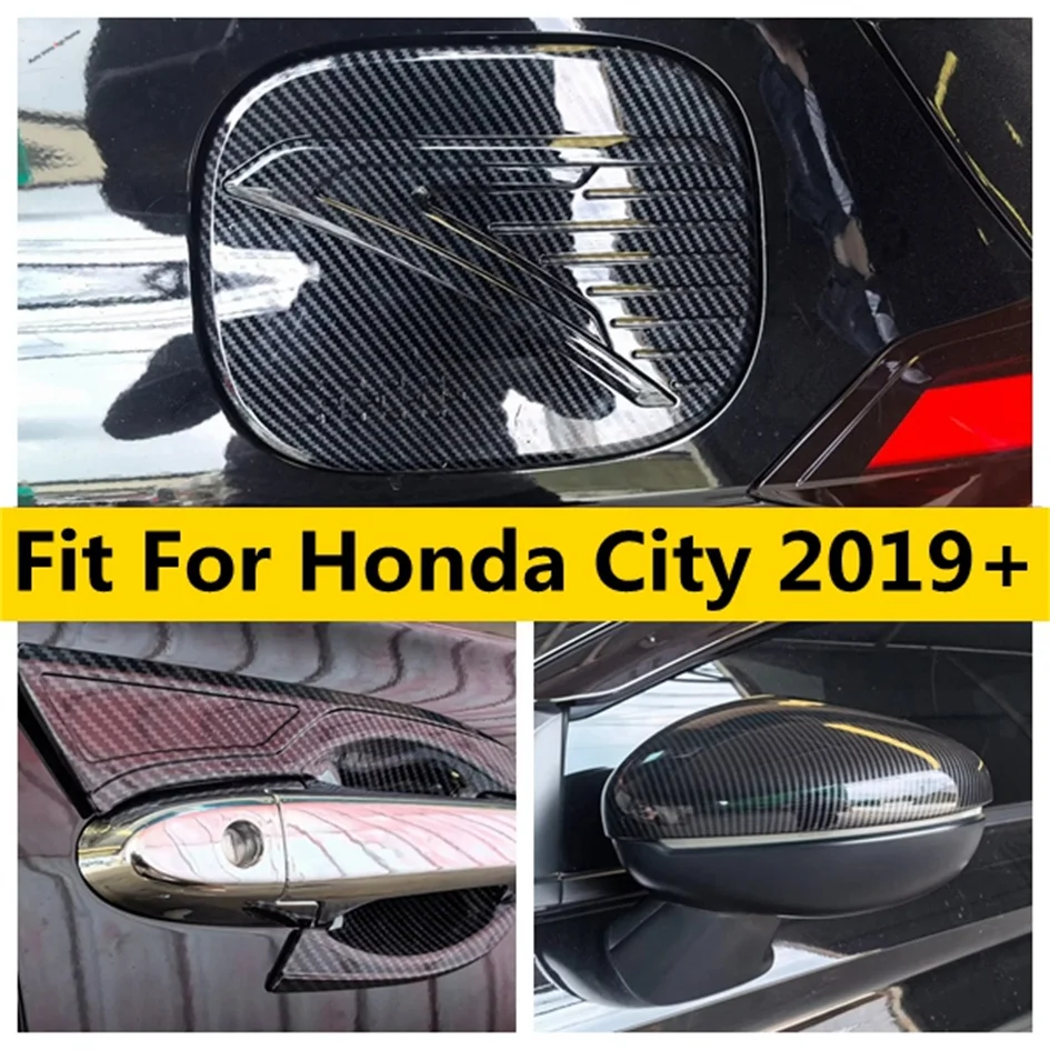 

ABS Carbon Door Handle Catch Cap Front Fog Light Lamp Decoration Frame Cover Trim For Honda City 2019 - 2024 Car Accessories