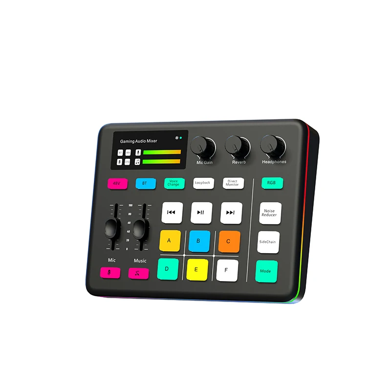 G1 Audio Interface with DJ Mixer Live Sound Card Effects and Voice Changer BT compatible Mixer For Live Streaming Singing