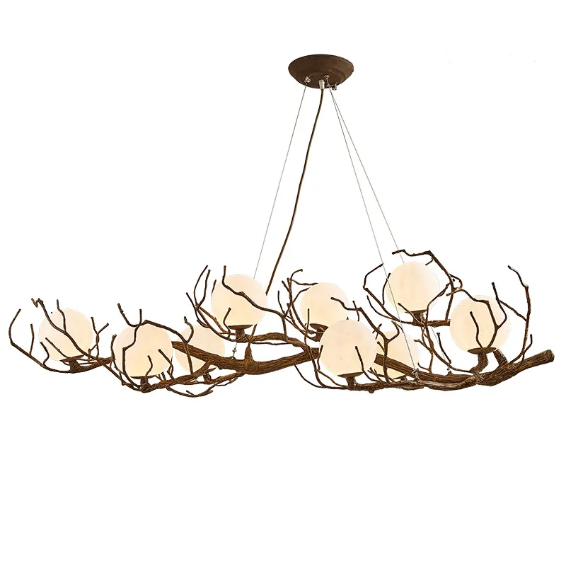 

Nordic Retro Simulation Chandelier Personalized Wabi-sabi Style Restaurant Tea Room Hot Pot Shop Decorative Lighting Fixtures