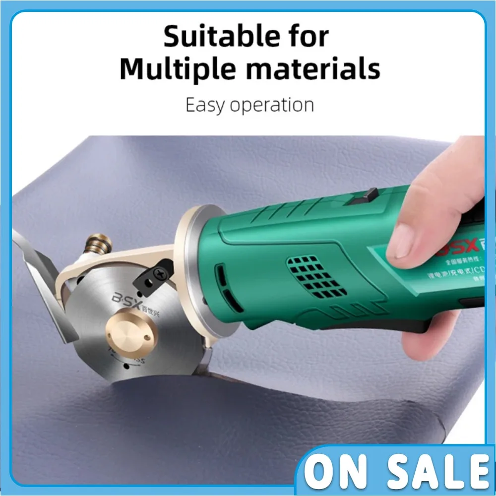 

Cutting thickness within 25MM Handheld Carpet Leather Clothing Fabric Cutting Machine with Lithium Electric Round Knife Model 70