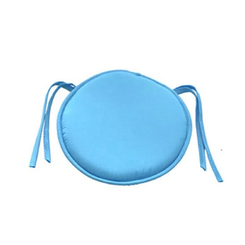 1PC 30x30cm Solid Color Cushions Household Thickened Round Sponge Seat Pads Kitchen Office Chair Seat Pads Tie Strap Cushion