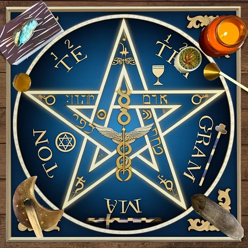 Mystic Tarot Magic Altar Cloth Table Cover for Witchcraft Occult Ceremony Ritual Wicca Pagan Decor