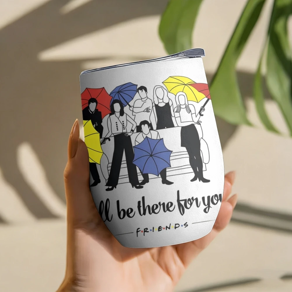 TV Show F-Friends Vacuum Flasks 12oz Insulated Wine Tumbler Vacuum Coffee Mug Egg Shape Thermos Cup