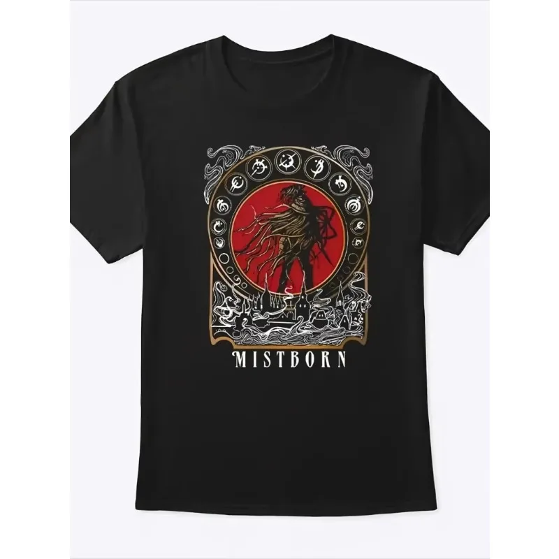 Camiseta informal suave de manga corta, adecuada para fanáticos. Camiseta para fanáticos de Mistborn, con el logotipo del Ojo que todo lo ve y distintivo de eyeliner.