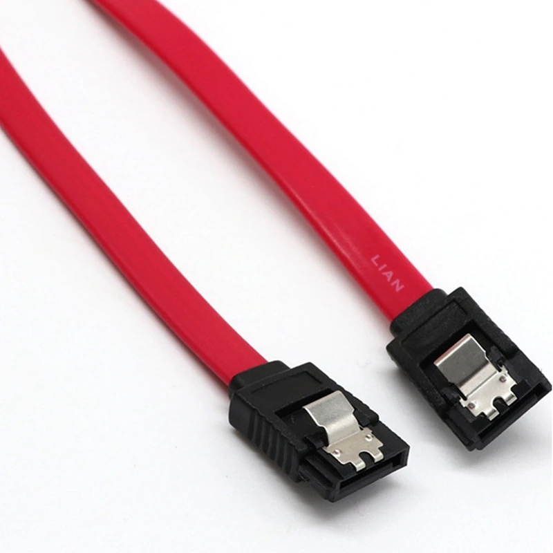#07B Solid state drive data cable,10Pcs Straight-Through SATA 3.0 Data Cable with Locking Latch DJA99 (red)