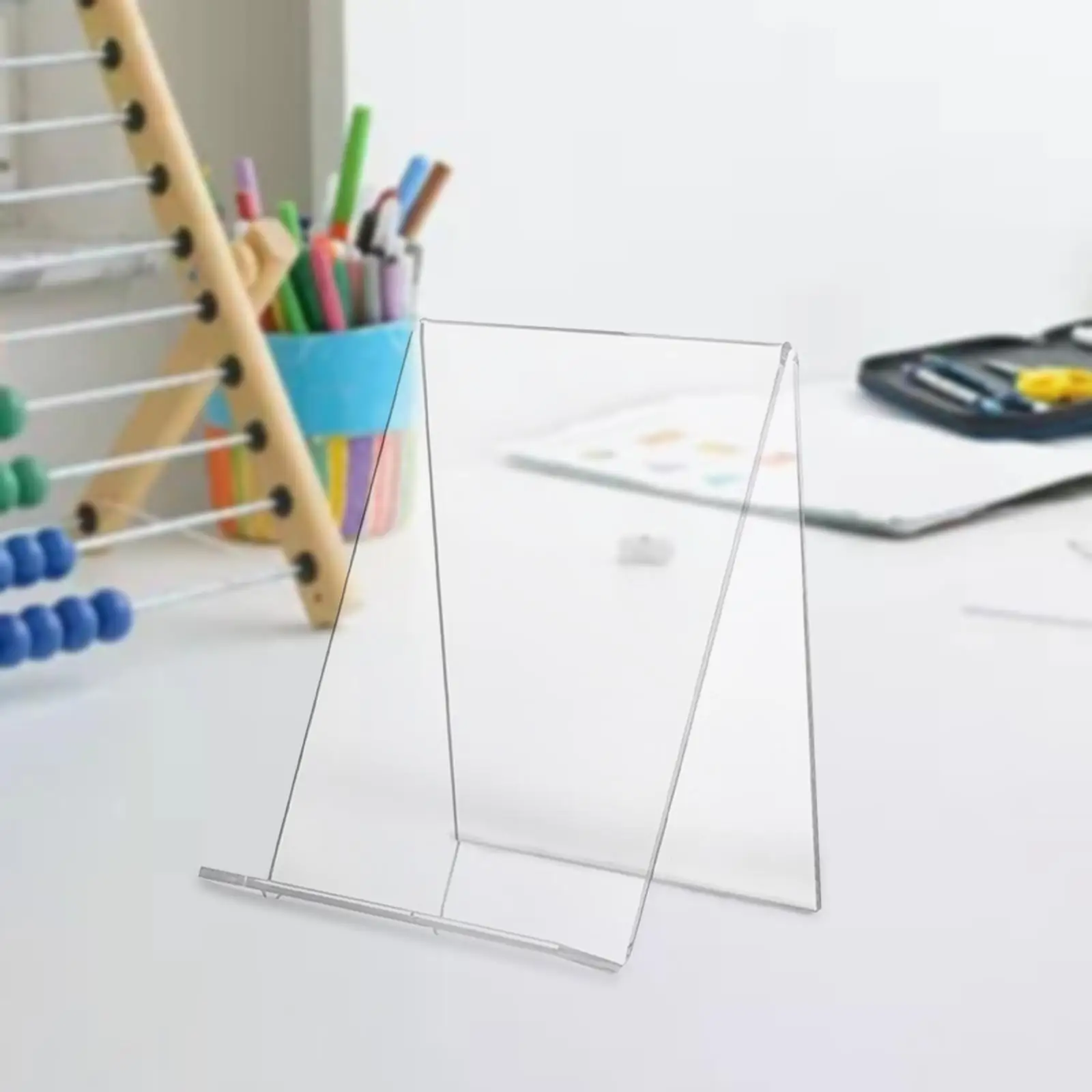 2-6pack Display Easel Desktop Organizer with Ledge Book Stopper for Stationery image 5