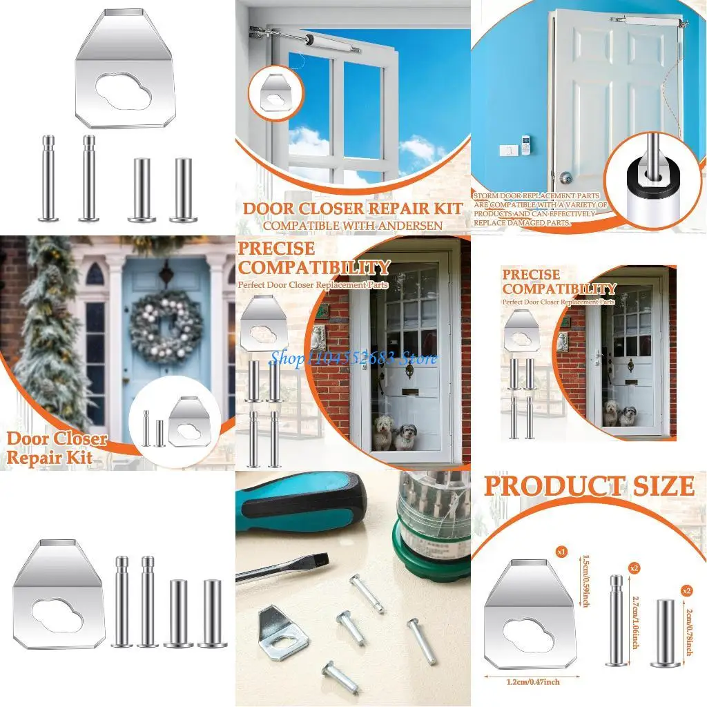 

Y6GD Complete Door Repair Parts Metal Replacement Pins Plate Protectors Set