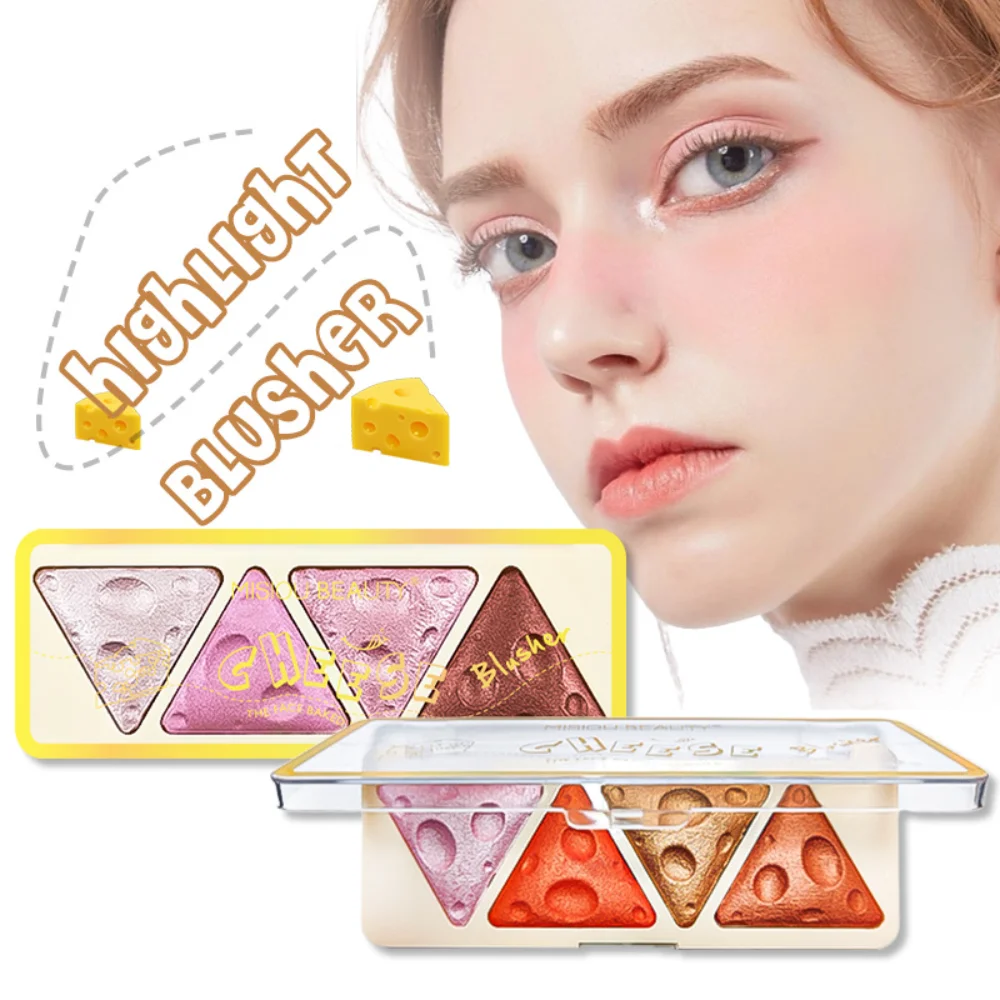 

3D Cheese Highlight Profile 3D Waterproof and Perspiration Resistant Light Mashed Potato Cheese Blush Highlight Eyeshadow Tray