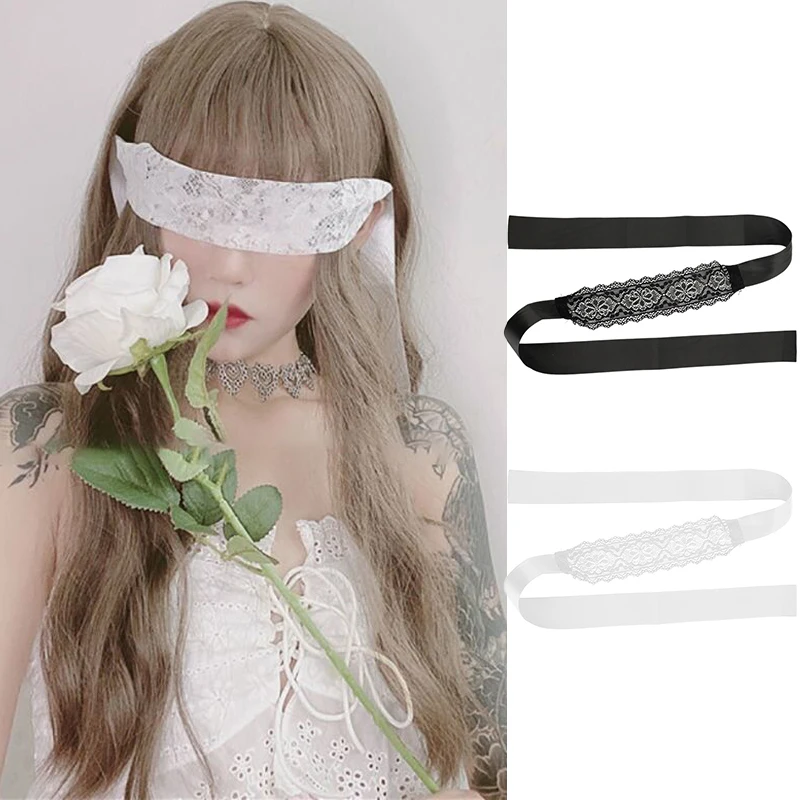2 stks Lady Sexy Kant Oogmasker Vrouwelijke Hoofddeksels Geblinddoekt Zwart Wit Hol Patch Vrouwen Kant Cosplay Prom Party Props