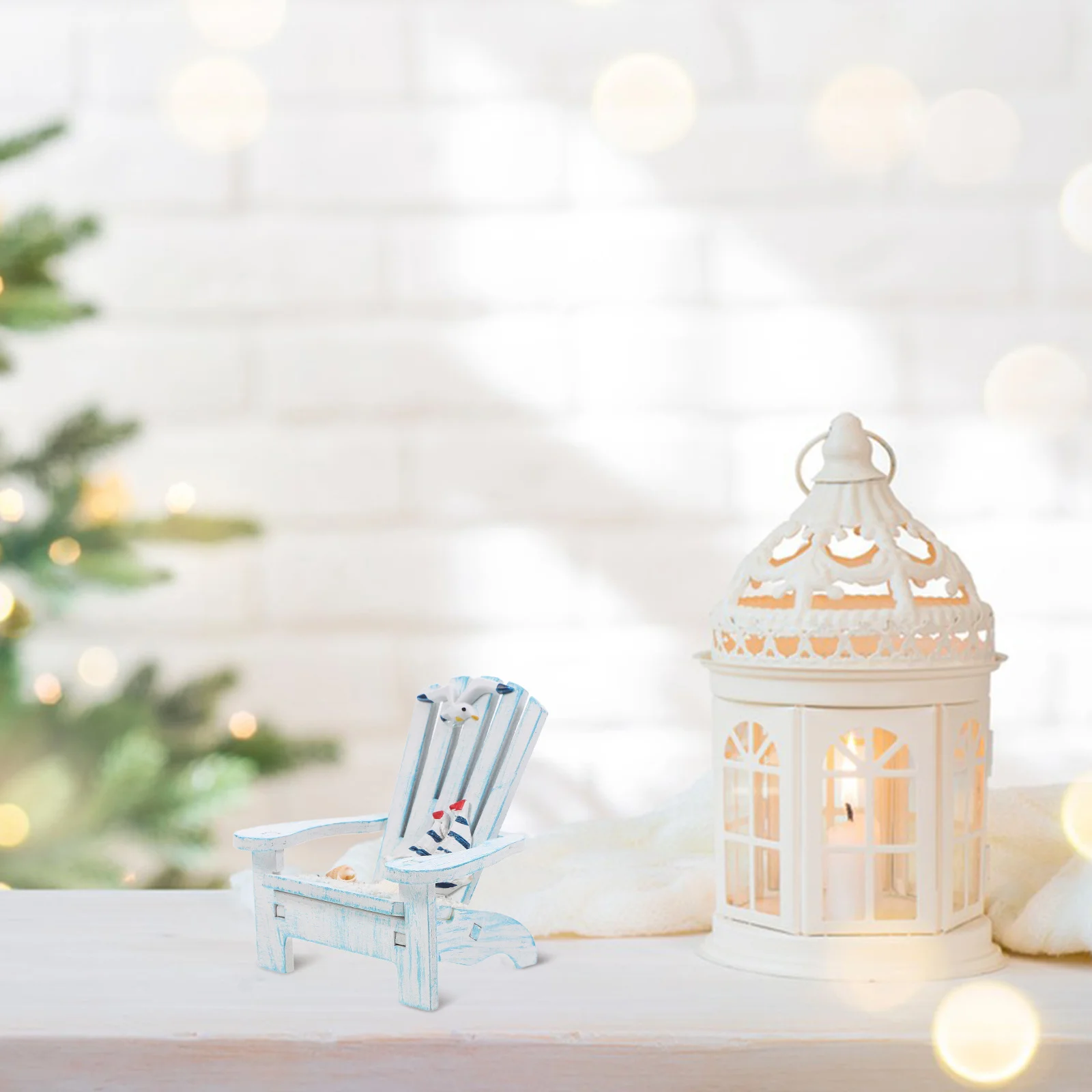 

1pcs Mini Beach Decoration Creative Nautical Style Mini House Ornament Phone Stand For Desktop Home Office Small Ornament Gift