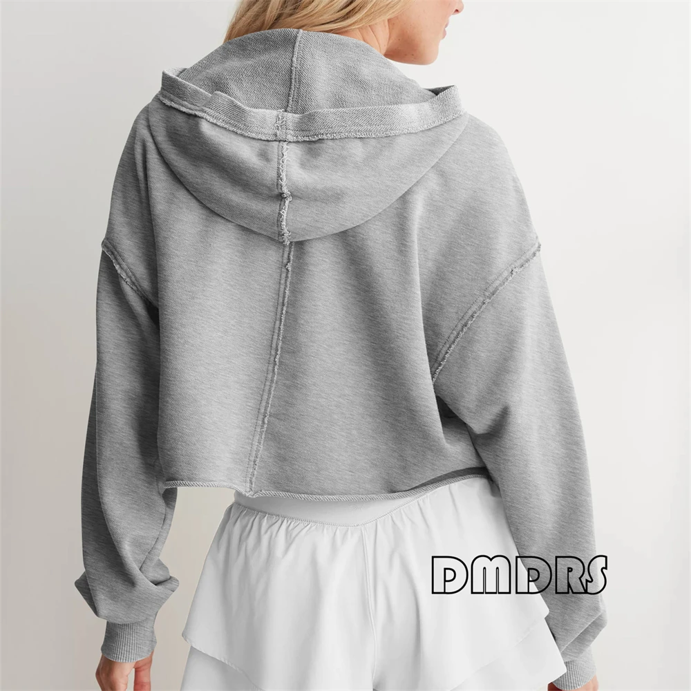 Fashionable Loose Hooded Sweatshirt for Women in Spring Autumn V Neck Pull Over S-XL Women's Oversize Knitted Hoodie