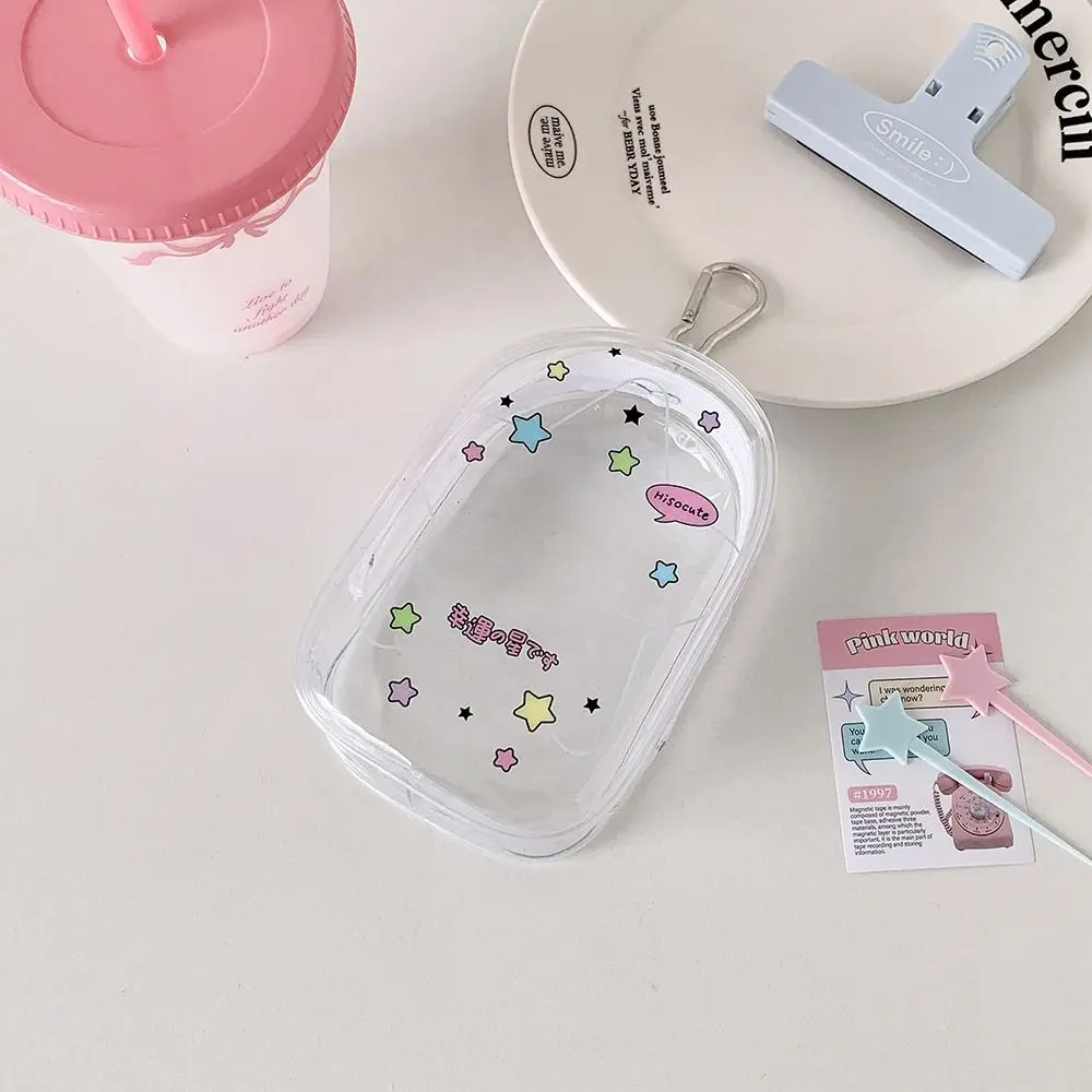 2 pçs com chaveiro saco de armazenamento protetor padrão dos desenhos animados protetor pvc escudo pingente à prova dwaterproof água caso transparente presentes