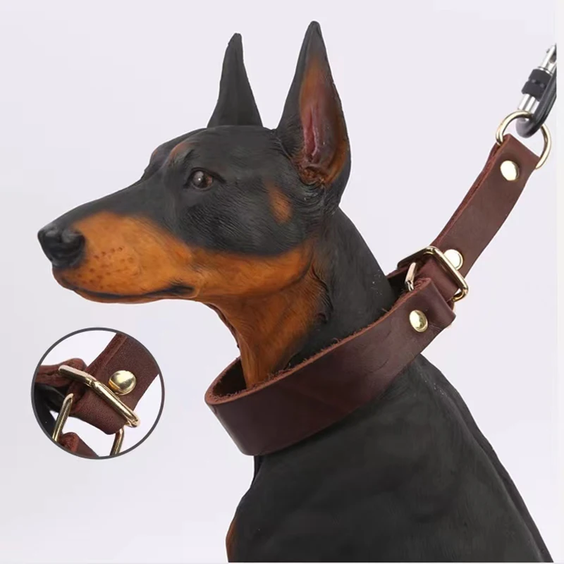 Durable Leather Dog Collar for Small Medium Large Dogs Collar Leash Dogs Cats Pet Supplies Accessories Training Collar Supplies