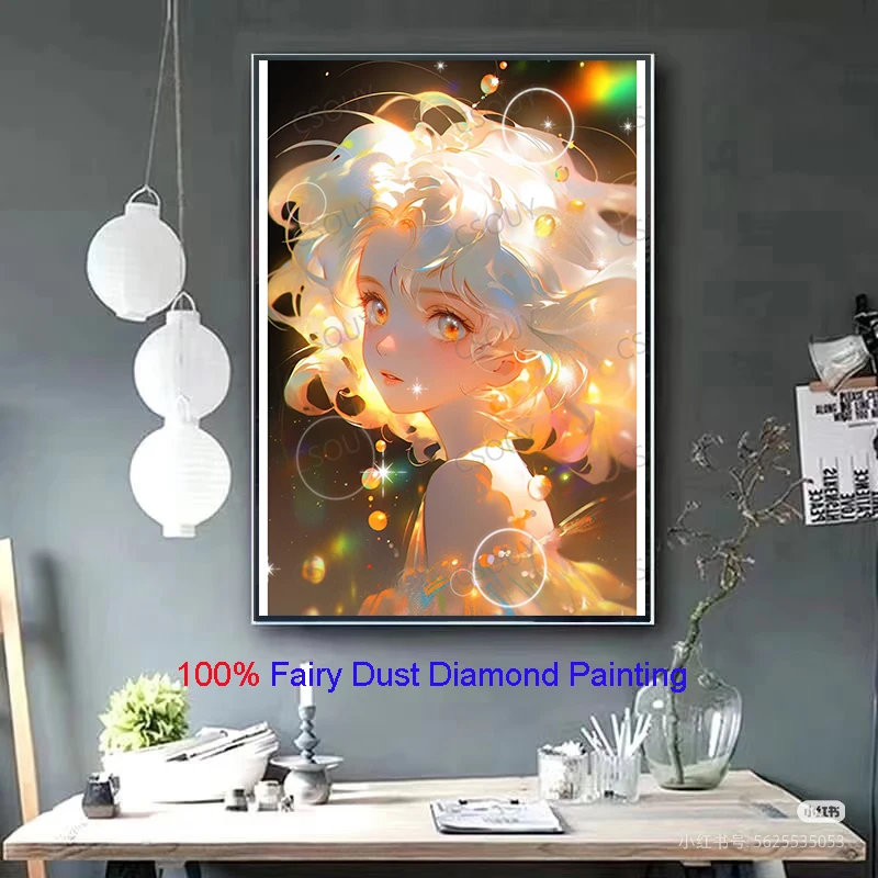 

100% Fairy Dust Diamond Painting Fantasy art tensSquare Drill Crystal Cross Stitch Embroidery Mosaic Needlework Rhinestons Home