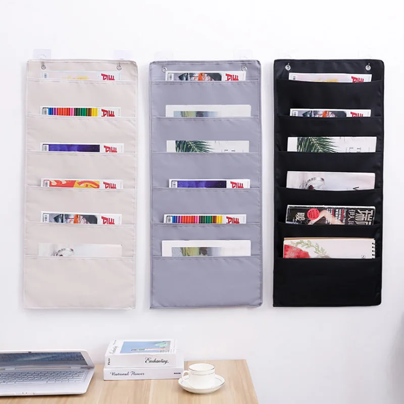 Document Hanging Storage Bag Oxford Cloth Storage Pocket Chart Hanging File Folding Holder Cascading Fabric Organizer For Office