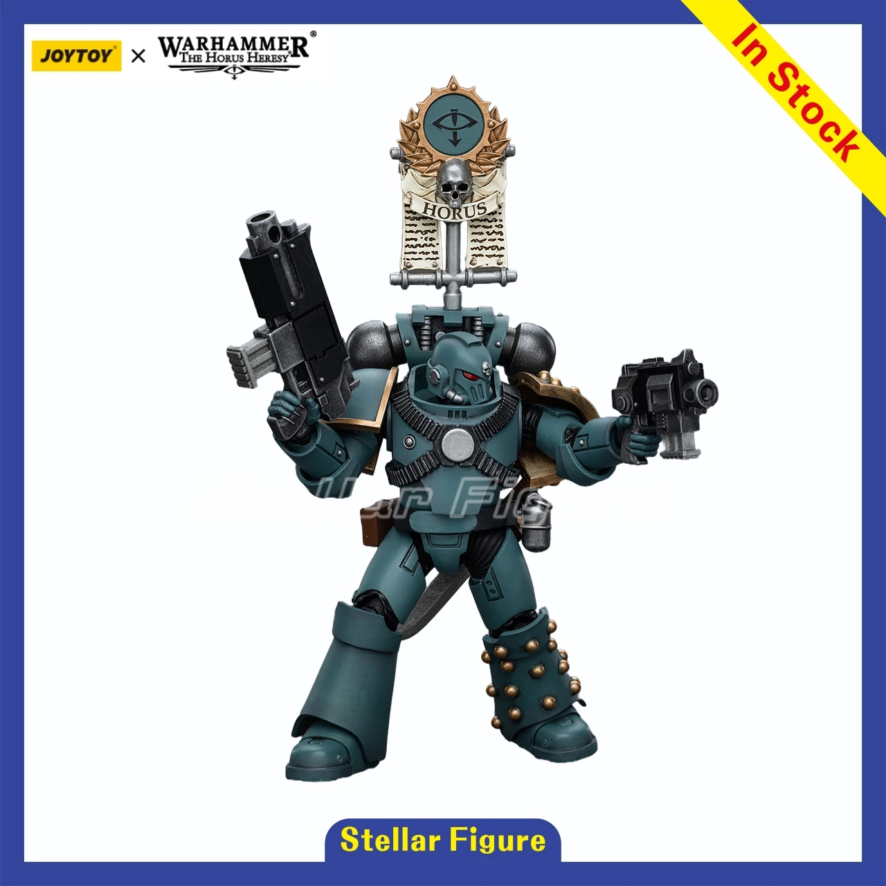 

【SF】 JOYTOY Warhammer 40K 1/18 Фигурка Sons of Horus MKIV Тактический отряд Легионер с Вексилларом Легиона, модель Prime