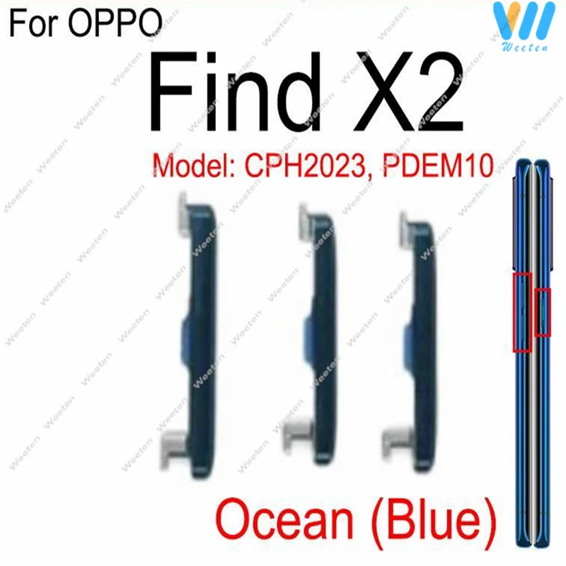 Power Volume Buttons For OPPO Find X X2 Pro X2 Lite X2 Neo ON OFF Power Volume Side Keys Small Buttons Replacement Repair Parts