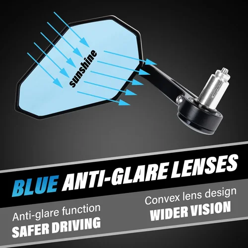 Imagen 2 del producto 2 uds de espejo retrovisor de motocicleta aleación de aluminio Pedal Universal extremo de varilla manillar espejo retrovisor accesorios de espejo retrovisor