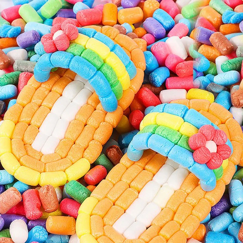 500 piezas de plastilina de maíz Multicolor, almidón Miou, bloques de construcción para bebés y niños, plastilina mágica de maíz, juguete para niños, granos de Navidad