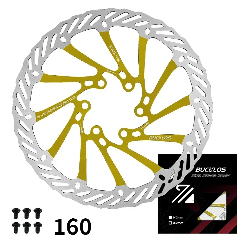 BUCKLOS Ultralight MTB Bike Hydraulische Schijfremrotor 160/180/203mm Mountain Road Racing Fiets Remschijf met 6 Gratis Bouten