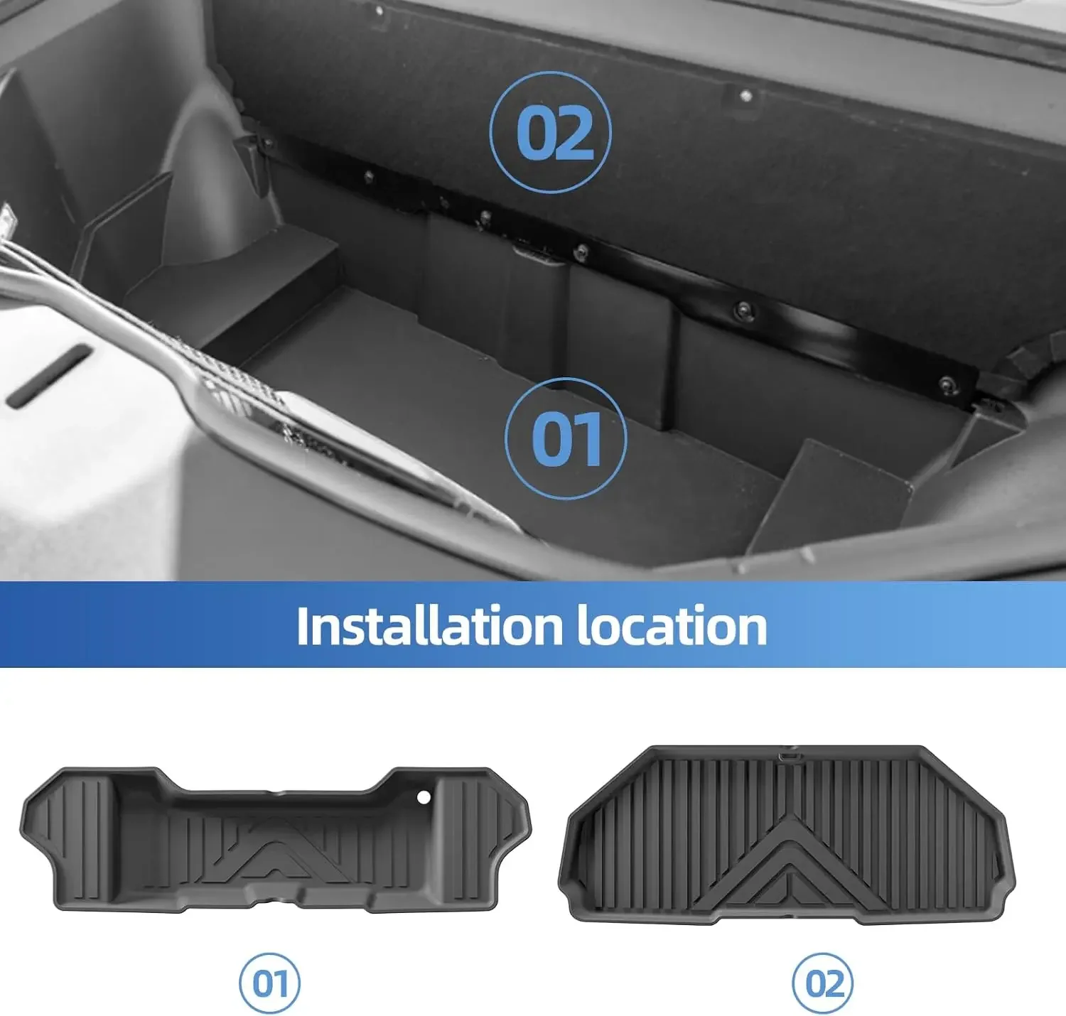 الحصير ل ريفيان R1T 2022 - 2025 اكسسوارات الجبهة الخلفية الجذع الحصير الباب الخلفي حصيرة جميع الأحوال الجوية TPE اكسسوارات الحصير سيارة #3