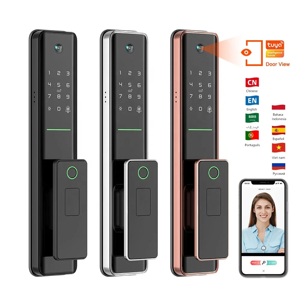 

Eseye OEM/ODM Tuya App Remote Wifi Cerradura Inteligente NFC Automatic Smart Door Lock With Camera 6068 Electronic Mortise Code