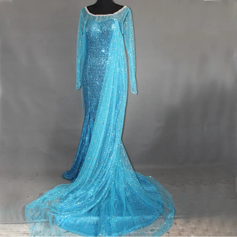 

dd54Высокое качество Косплей Костюм Королевы Эльзы модное платье для Хэллоуина для женщин и девочек на заказ