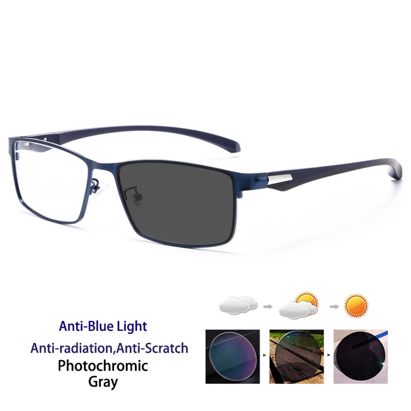 KOCOLIOR Anti Blaues Licht Männer Lesebrille Titan Legierung Metall Rahmen Business Computer Reader + 1,50 1,75 2,0 2,25 2,50 2,75 5