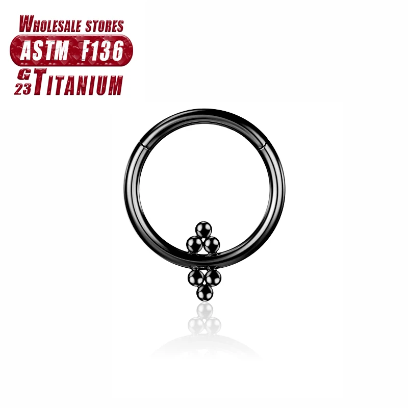 F136 Titan Piercing Schwarzer Nasenring Implantatqualität Scharnier Seamles Ohrring Clicker Knorpel Septum Daith Tragus Schmuck Geschenk – Detail 11