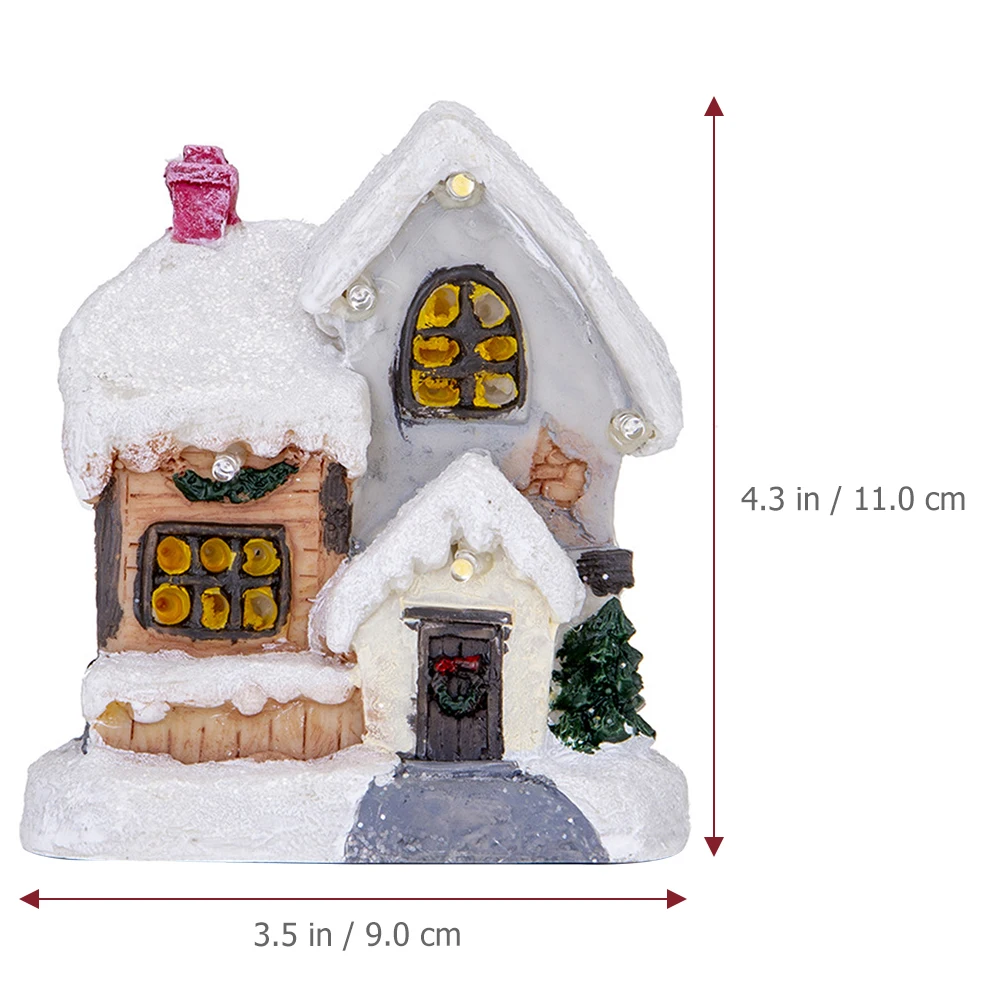 

Luminous Resin Hut Christmas Indoor Decorations Desktop Ornament Light up House Lighted Houses Ornaments