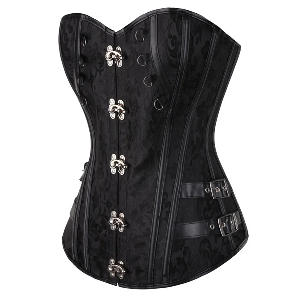 Steampunk Gothic Floral Lace up Corset Dress Showgirl Clubwear Lingerie Costume Burlesque Corselet