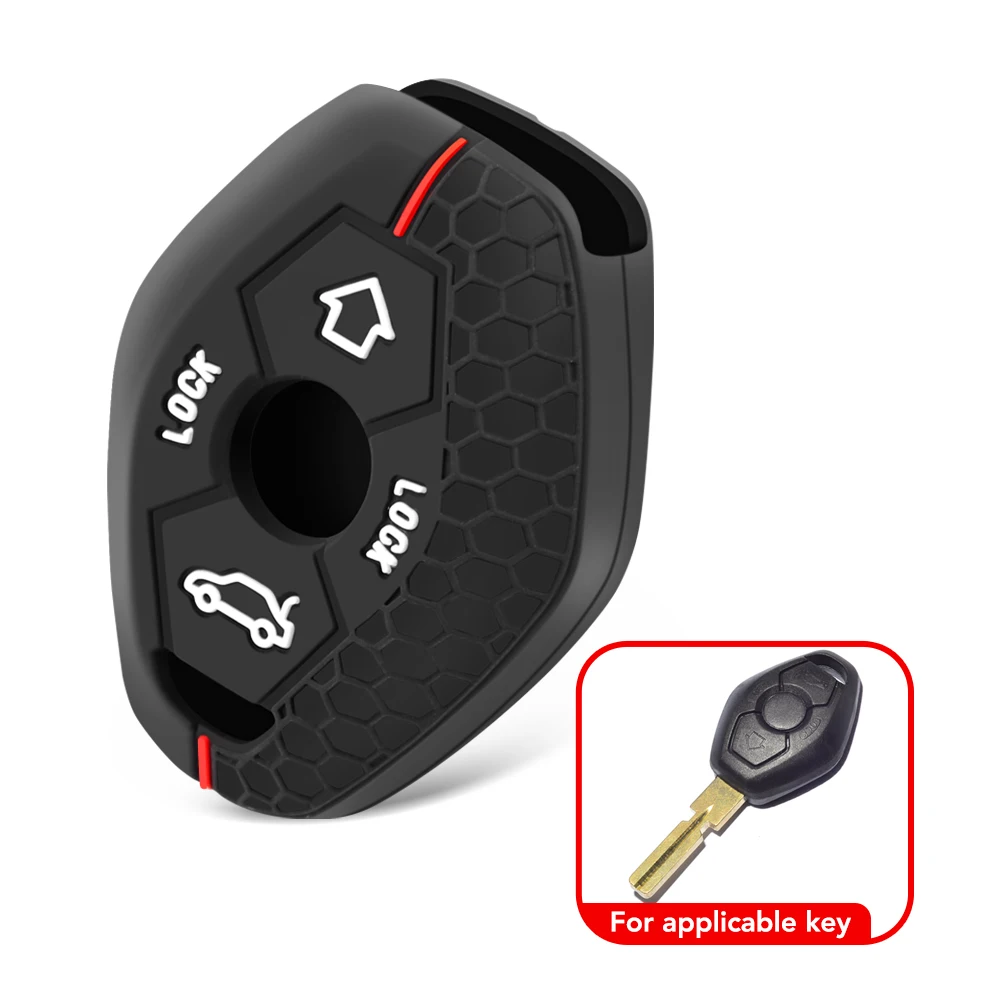 Silicone Key Case Cover 4 Buttons For BMW BMW X5 E53 X3 F83 E46 E39 E38 E60 E63 E61 E64 Series 3 5 7 330i Z3 Z4 E85 E86 M5 325i image 3