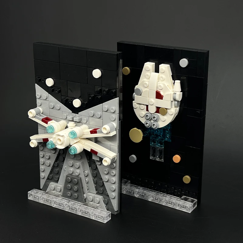 Space Fighter Spaceship Building Blocks Model DIY Creative For Adult Kids Toy Ornaments Party Decoration Assembly Birthday Gift