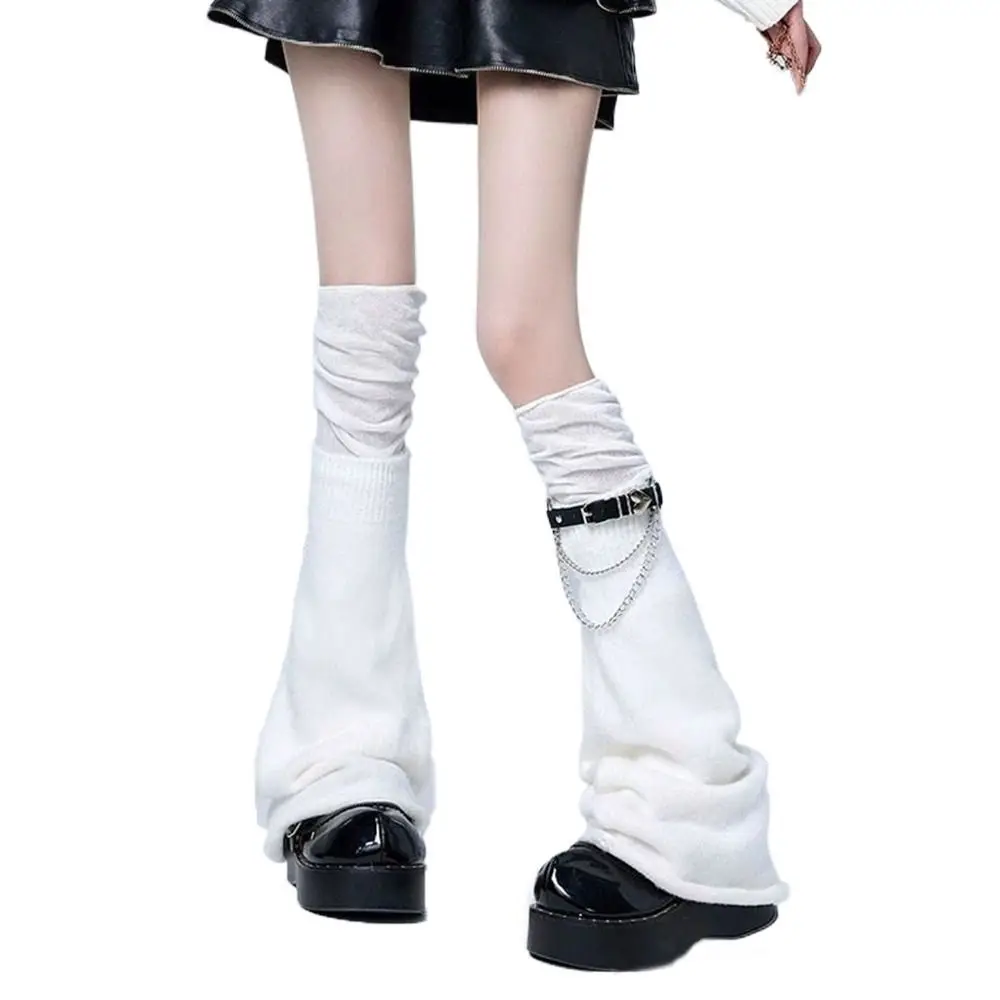 Harajuku Long Length Lace Leg Warmer Lace Trim Flare Design Y2k Socks Keep Warm Foot Warmer Spicy Girl Fashion