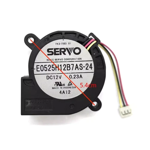 프로젝터용 저소음 터보 선풍기, SERVO 5025 송풍기 E0525H12B7AS-24, 12V, 0.23A 