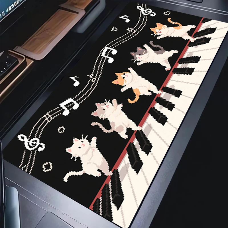 

Mouse Pad Laptop Pixel Art Cartoon Cat HD Print Keyboard Pad PC Musical Note Anime Gamer Desk Mouse Mat Kawaii Gaming Mousepad