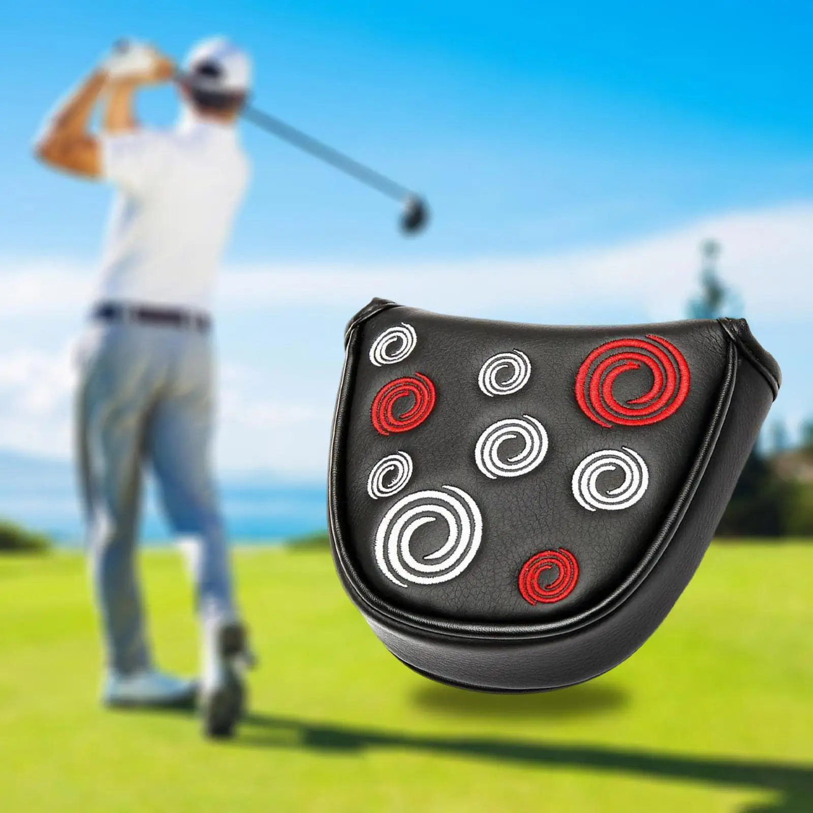 Mallet Putter Cover Odyssey Horse Iron Cover Set Magnetic Utility Head Cover Golf Supplies Closure Half Round Golf PU Headcover