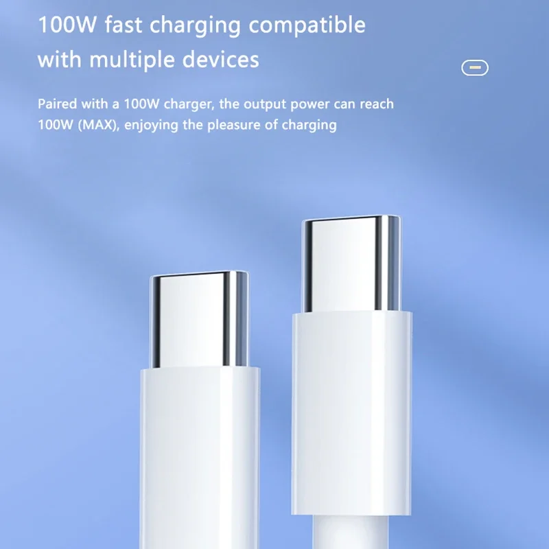 USB Type C To USB C Cable 100W/5A PD Fast Charging Charger Wire Cord For Macbook Xiaomi Samsung Type-C USBC Cable 2M