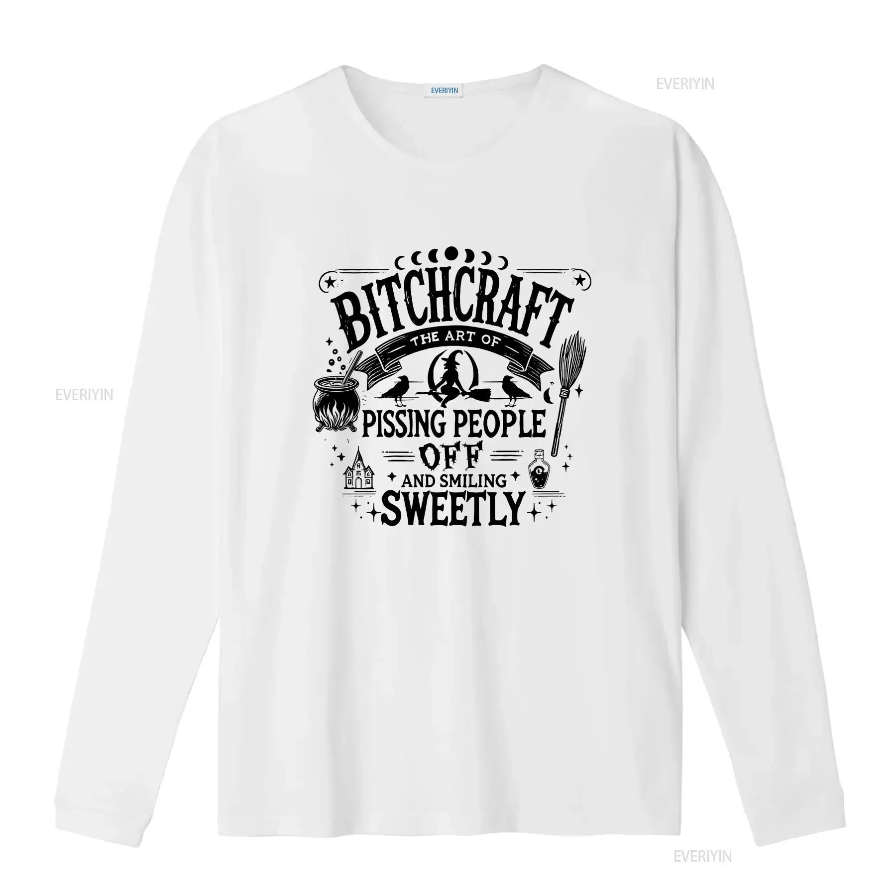 BitchcrafT T Shirt Witchy Vibes s for Halloween Witchcraft Idea Funny Witch vintage Washed Stylish streetwear Comfortable