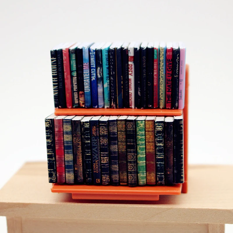 1:12 Simulations-Mini-Bücher Bücherregal Modell Puppenhaus Arbeitszimmer Dekoration Puppenhaus Zubehör