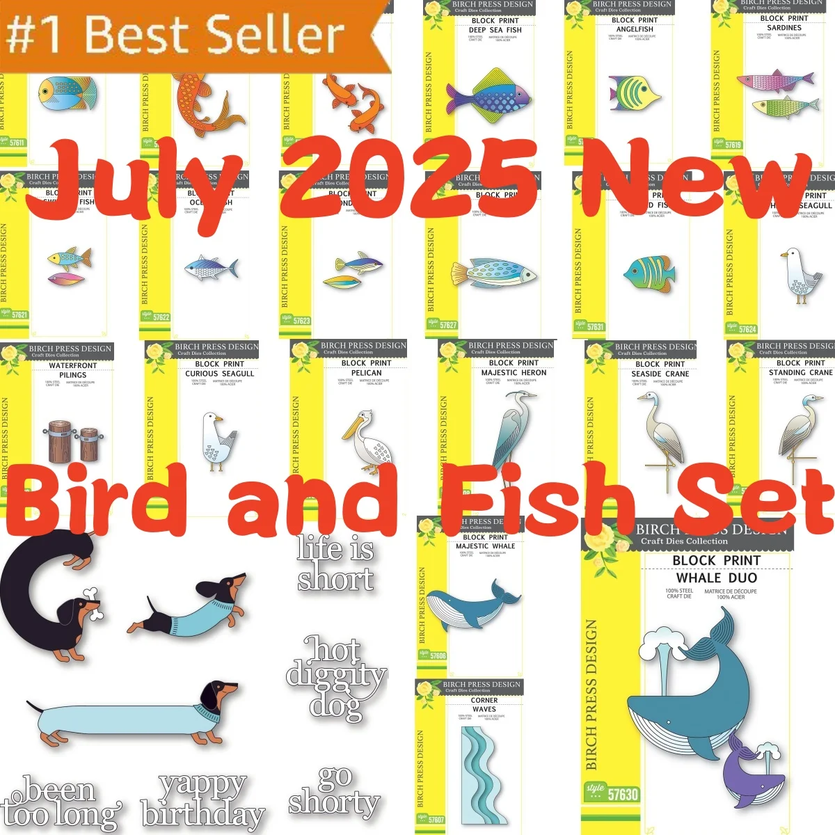 

Tide Cool Fish Bird Collection Metal Cutting Dies for DIY Decorating Scrapbook Paper Card Album Craft Die 2025 Summer New