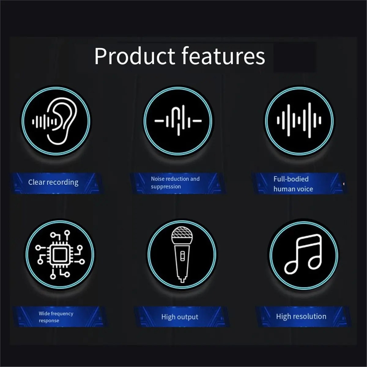 Condenser Mic Capsule Supercardioid Microphone Audio Devices 22mm Diaphragm DC Bias Instrument Microphone Capsule