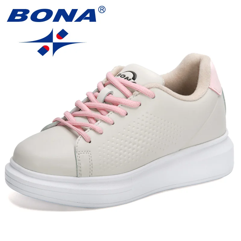 BONA 2022 New Designers Platform Casual Shoes Women Light Sneaker Breathable Luxury Footwear Ladies Vulcanized Walking  Shoes