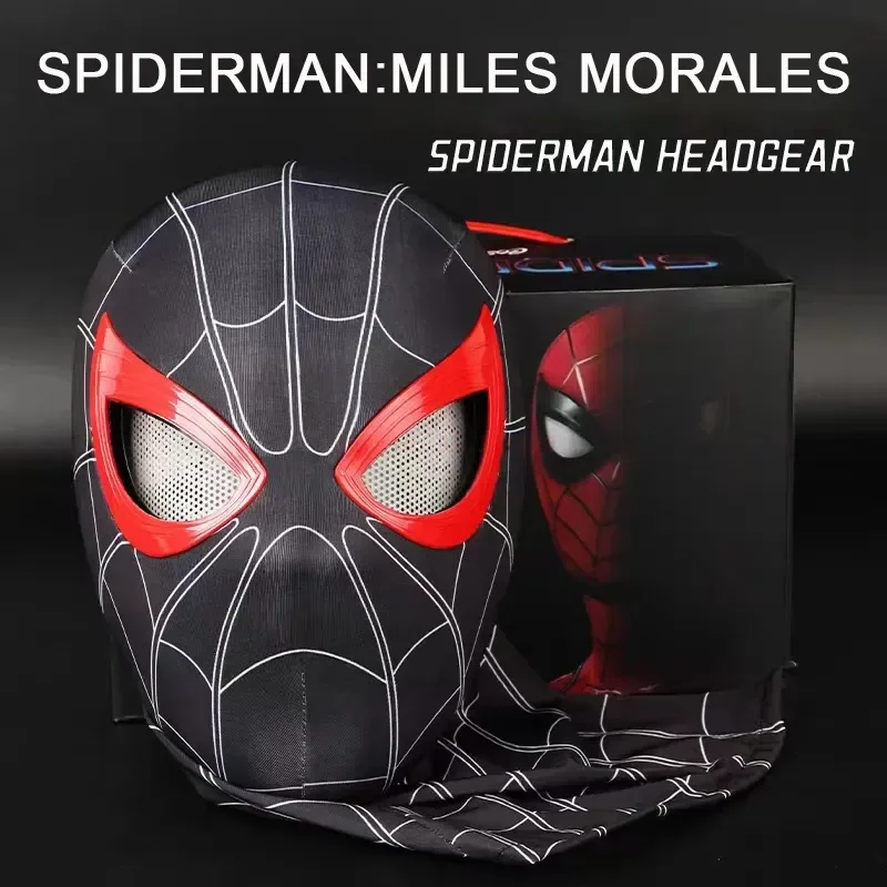 Spider Man Mask Across The Spider Verse Miles Head Mask Spider Man Cosplay Mask Eyes Move The Blink Mask Head Mask Christmas Toy