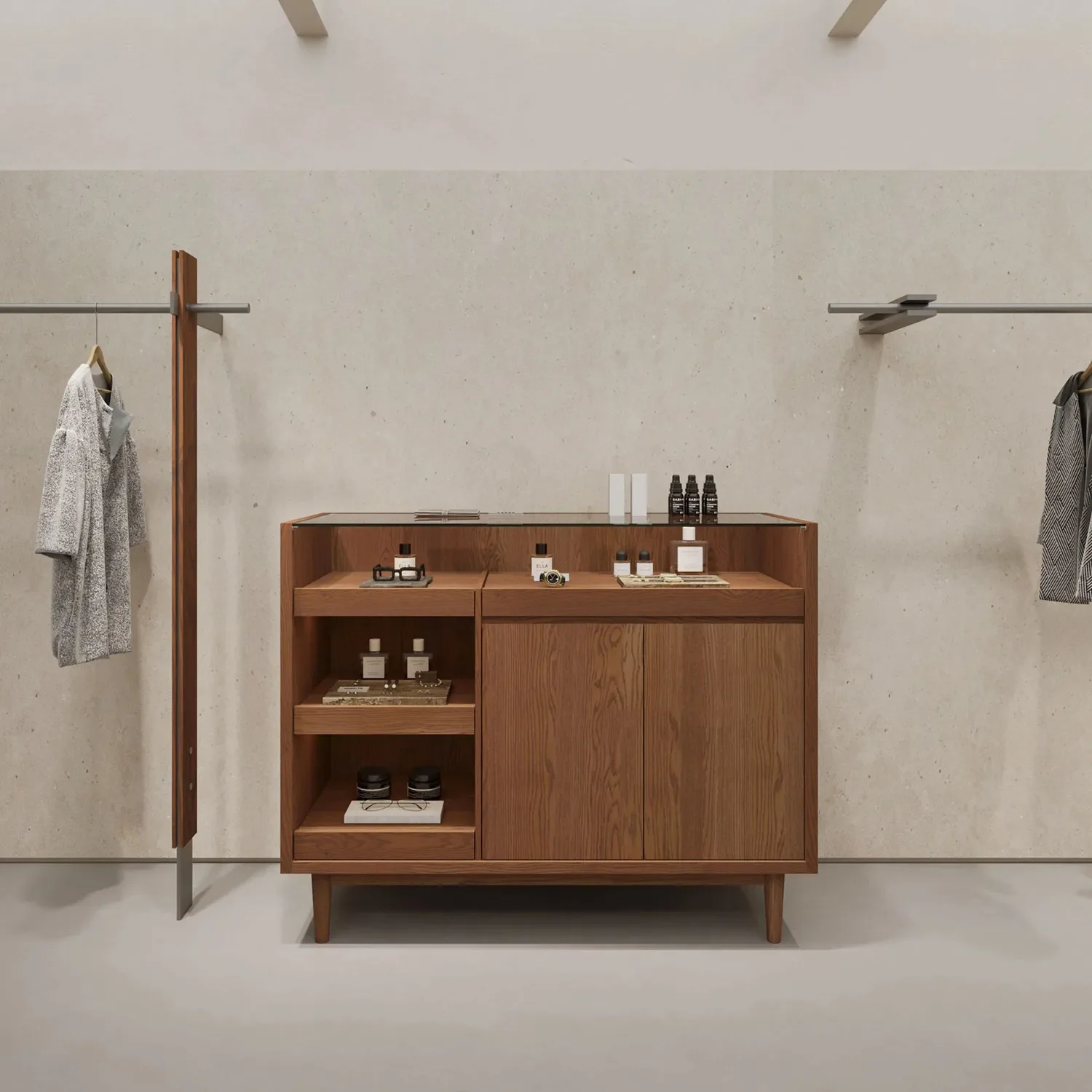 Women's clothing store water table store display table locker simple checkout page counter