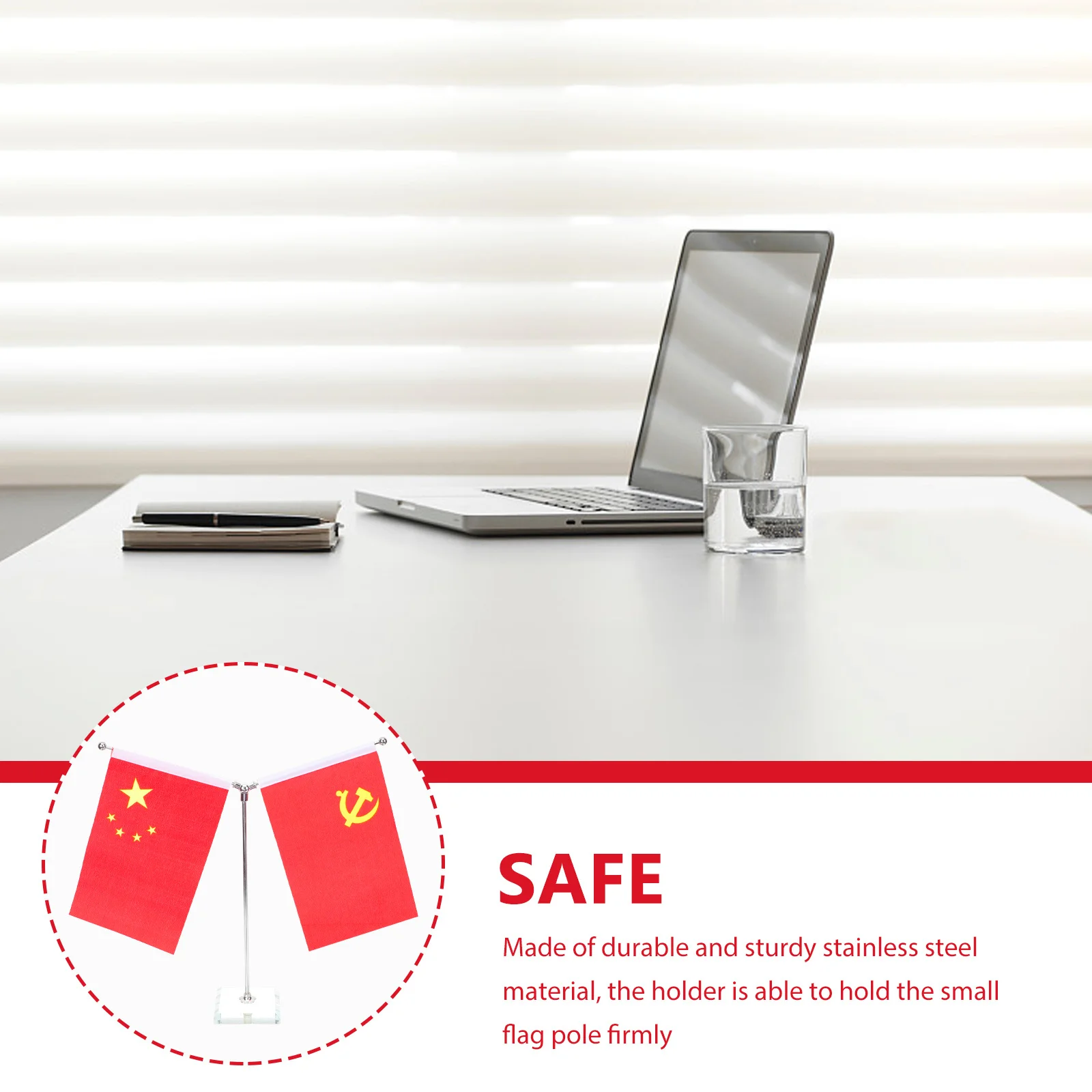 

Desktop Flag Pole Holder Stainless Steel Flag Stand For Office Home Decorative Base Bracket Tabletop Decoration Supplies